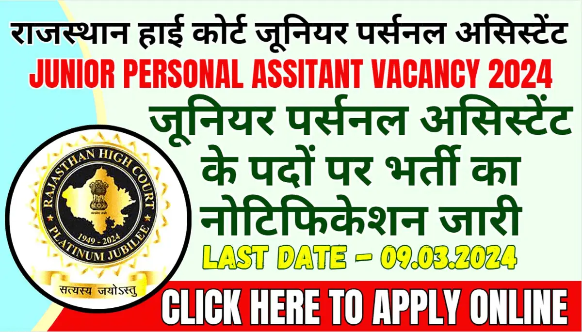 Junior Personal Assistant Vacancy 2024