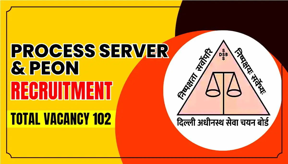 DSSSB Process Server & Peon Recruitment 2024 I डीएसएसएसबी प्रोसेस सर्वर & चपरासी भर्ती का नोटिफिकेशन जारी, ऐसे करें आवेदन । Click Here to Apply Today 1 DSSSB Process Server & Peon Recruitment 2024